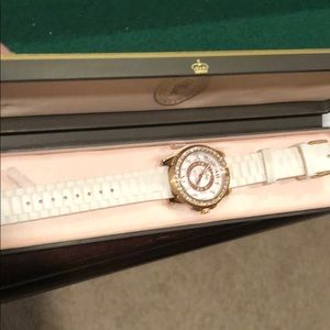 Juice Couture white and rose gold watch in box